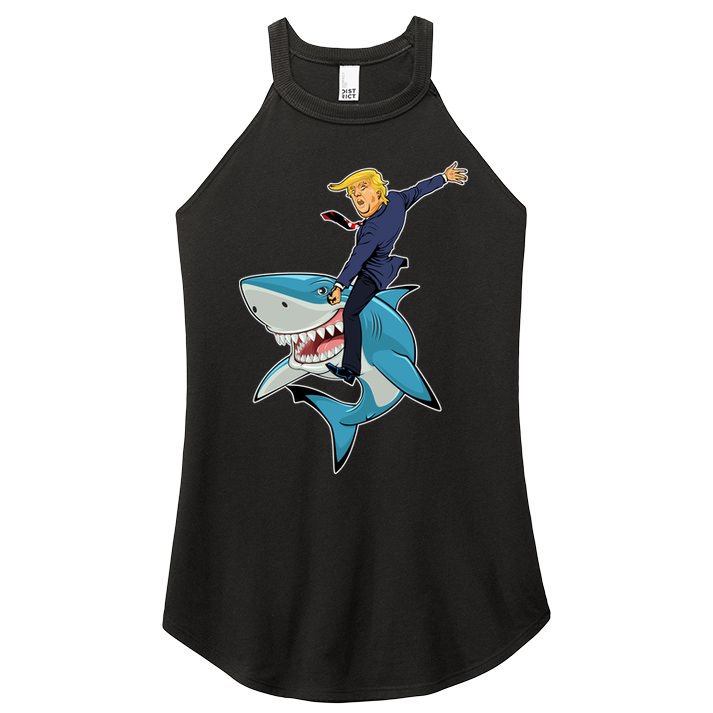 Donald Trump Shark President Women's Perfect Tri Rocker Tank