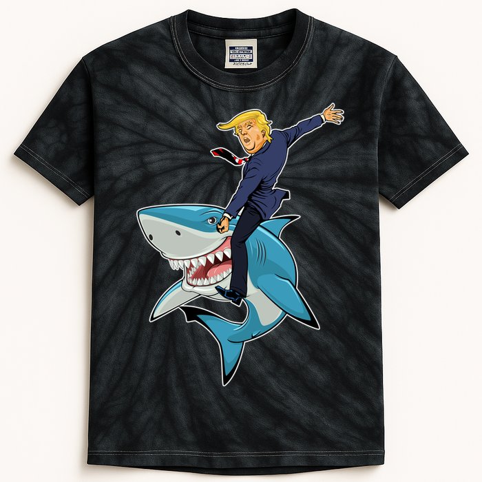 Donald Trump Shark President Kids Tie-Dye T-Shirt