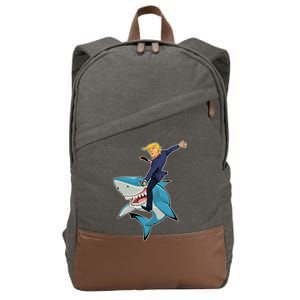 Donald Trump Shark President Cotton Canvas Backpack