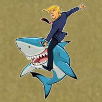 Donald Trump Shark President Garment-Dyed Women's Muscle Tee