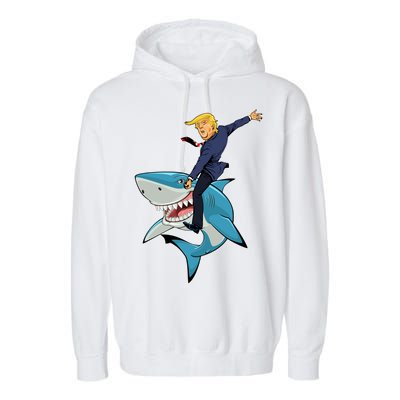 Donald Trump Shark President Garment-Dyed Fleece Hoodie