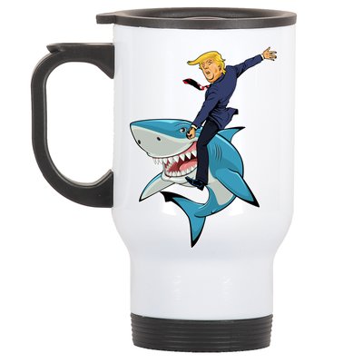 Donald Trump Shark President Stainless Steel Travel Mug