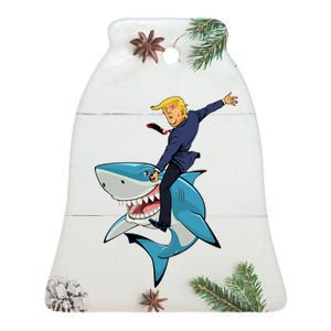 Donald Trump Shark President Ceramic Bell Ornament