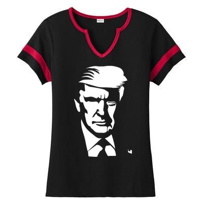 Donald Trump Silhouette Ladies Halftime Notch Neck Tee