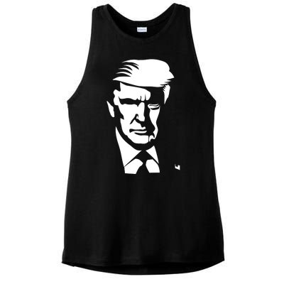 Donald Trump Silhouette Ladies PosiCharge Tri-Blend Wicking Tank