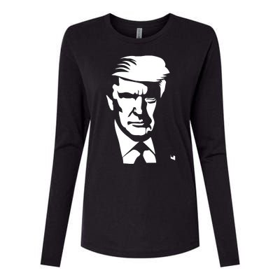 Donald Trump Silhouette Womens Cotton Relaxed Long Sleeve T-Shirt