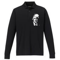 Donald Trump Silhouette Performance Long Sleeve Polo