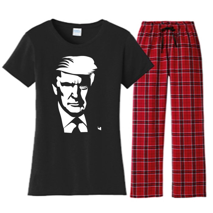 Donald Trump Silhouette Women's Flannel Pajama Set