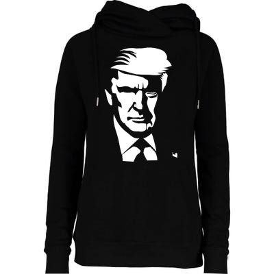 Donald Trump Silhouette Womens Funnel Neck Pullover Hood