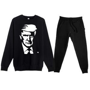 Donald Trump Silhouette Premium Crewneck Sweatsuit Set