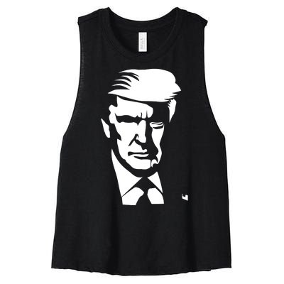 Donald Trump Silhouette Women's Racerback Cropped Tank