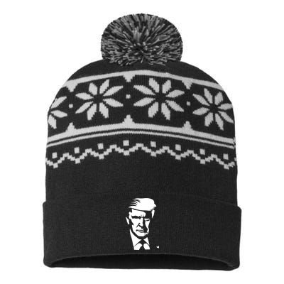 Donald Trump Silhouette USA-Made Snowflake Beanie