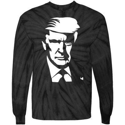 Donald Trump Silhouette Tie-Dye Long Sleeve Shirt