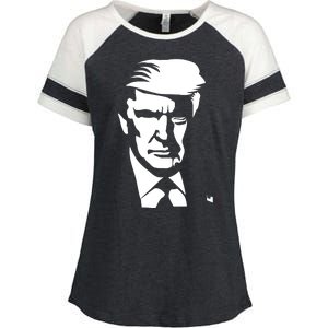 Donald Trump Silhouette Enza Ladies Jersey Colorblock Tee