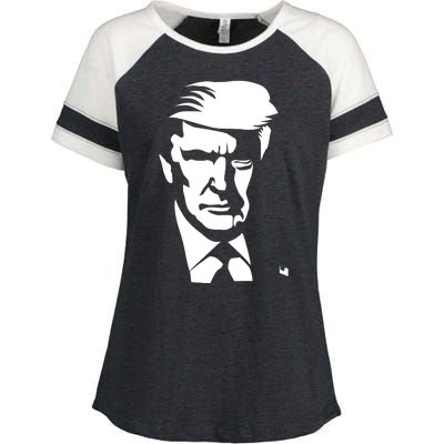 Donald Trump Silhouette Enza Ladies Jersey Colorblock Tee