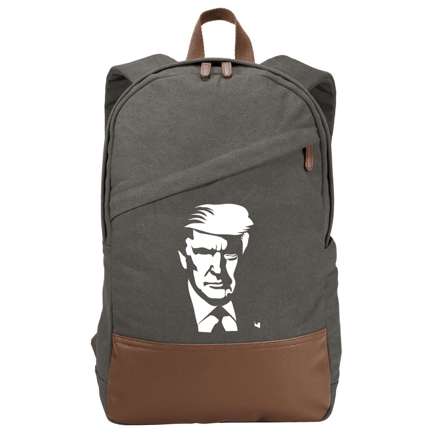 Donald Trump Silhouette Cotton Canvas Backpack