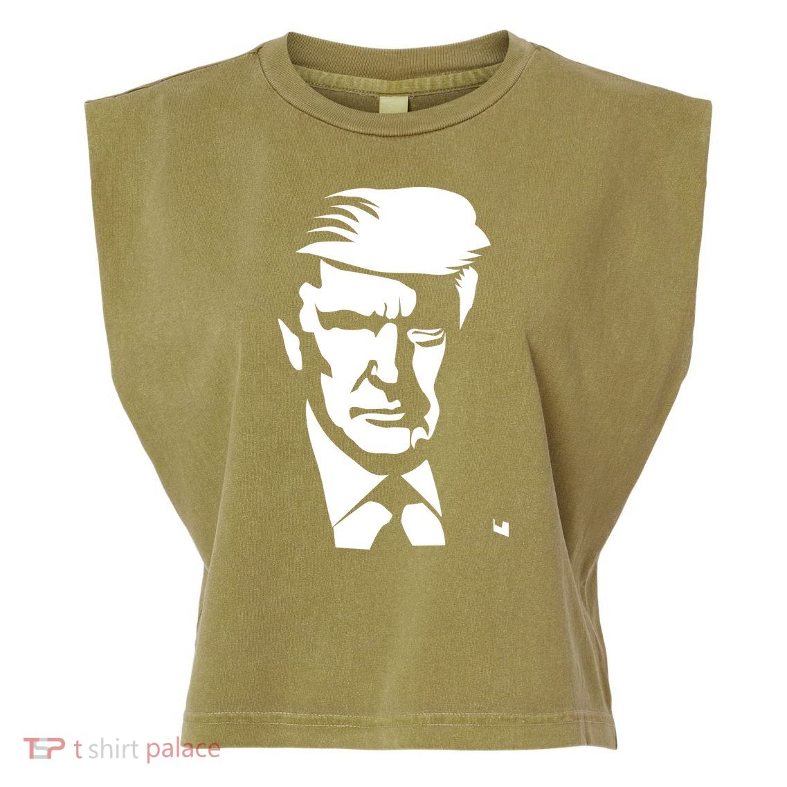 Donald Trump Silhouette Garment-Dyed Women's Muscle Tee