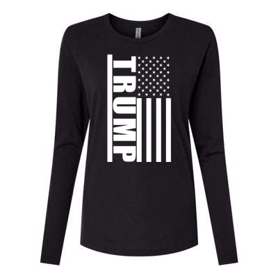 Donald Trump Simple Flag Womens Cotton Relaxed Long Sleeve T-Shirt