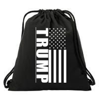 Donald Trump Simple Flag Drawstring Bag