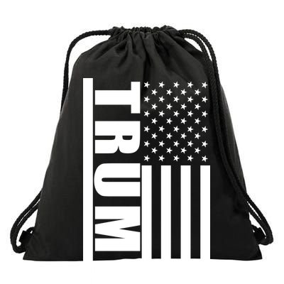 Donald Trump Simple Flag Drawstring Bag