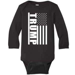 Donald Trump Simple Flag Baby Long Sleeve Bodysuit