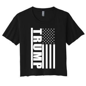 Donald Trump Simple Flag Women's Crop Top Tee