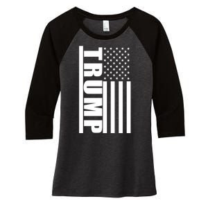 Donald Trump Simple Flag Women's Tri-Blend 3/4-Sleeve Raglan Shirt