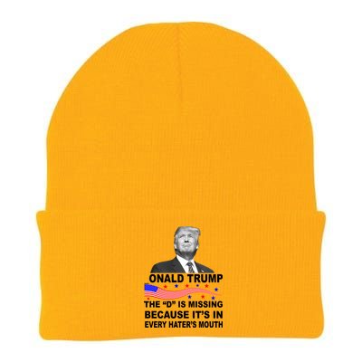 Donald Trump The D Is Missing In Haters Mouth Knit Cap Winter Beanie