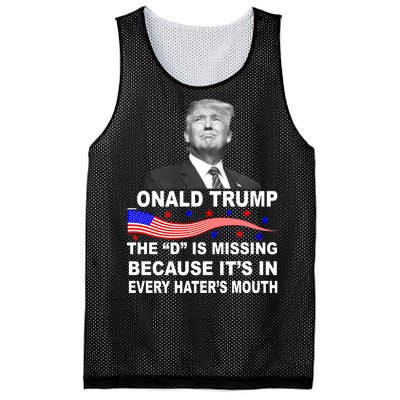 Donald Trump The D Is Missing In Haters Mouth Mesh Reversible Basketball Jersey Tank