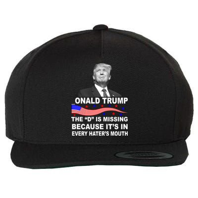 Donald Trump The D Is Missing In Haters Mouth Wool Snapback Cap