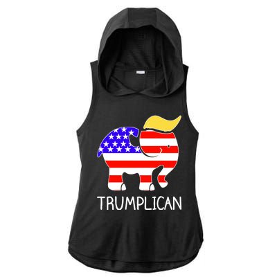 Donald Trump Trumplican 2020 Election Ladies PosiCharge Tri-Blend Wicking Draft Hoodie Tank