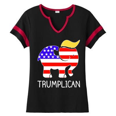 Donald Trump Trumplican 2020 Election Ladies Halftime Notch Neck Tee