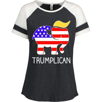 Donald Trump Trumplican 2020 Election Enza Ladies Jersey Colorblock Tee