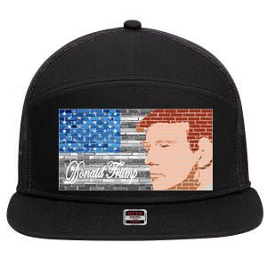 Donald Trump United States Flag Abstract President 7 Panel Mesh Trucker Snapback Hat