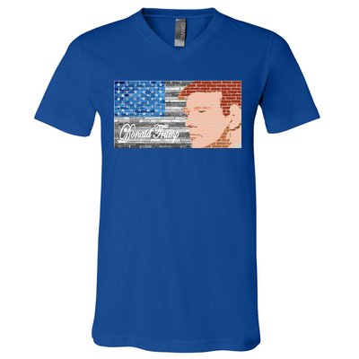 Donald Trump United States Flag Abstract President V-Neck T-Shirt