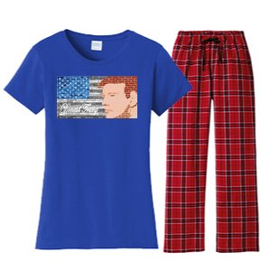 Donald Trump United States Flag Abstract President Women's Flannel Pajama Set