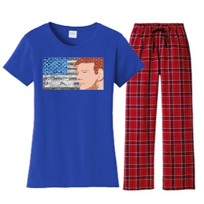 Donald Trump United States Flag Abstract President Women's Flannel Pajama Set