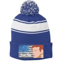 Donald Trump United States Flag Abstract President Stripe Pom Pom Beanie