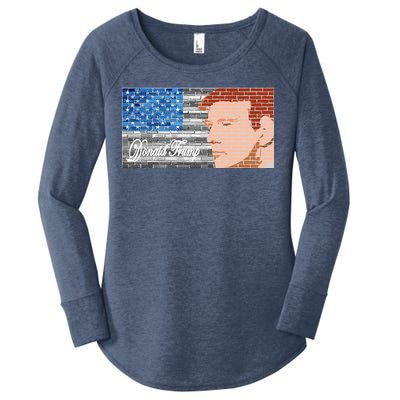 Donald Trump United States Flag Abstract President Women's Perfect Tri Tunic Long Sleeve Shirt