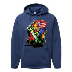 Donald Trump USA Army Tank 2020 President Performance Fleece Hoodie