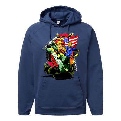 Donald Trump USA Army Tank 2020 President Performance Fleece Hoodie