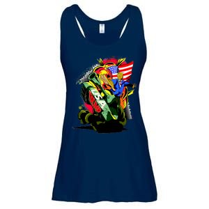 Donald Trump USA Army Tank 2020 President Ladies Essential Flowy Tank