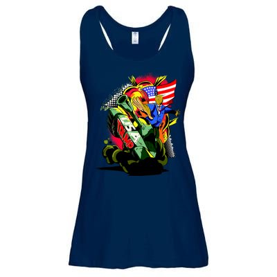 Donald Trump USA Army Tank 2020 President Ladies Essential Flowy Tank