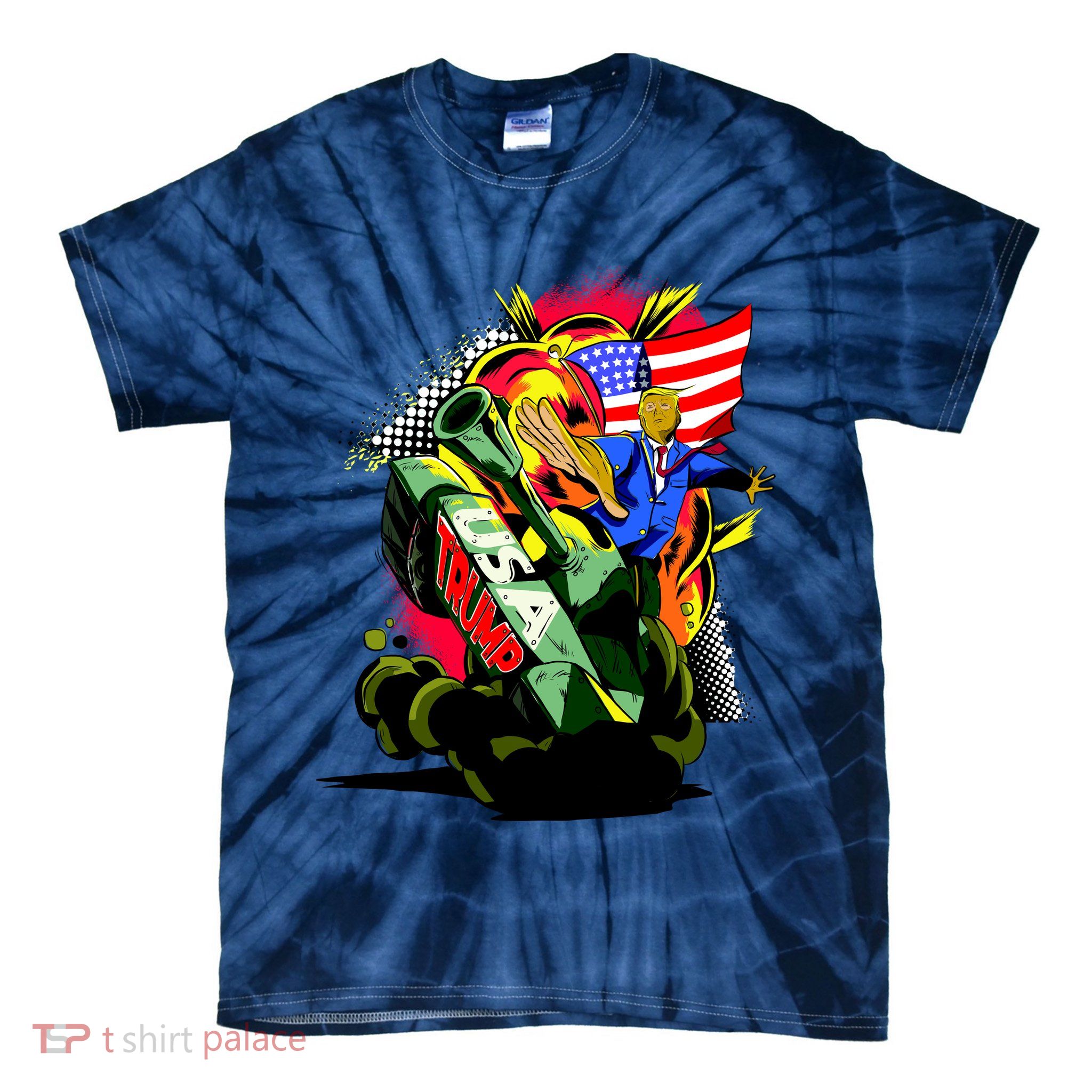 Donald Trump USA Army Tank 2020 President Tie-Dye T-Shirt