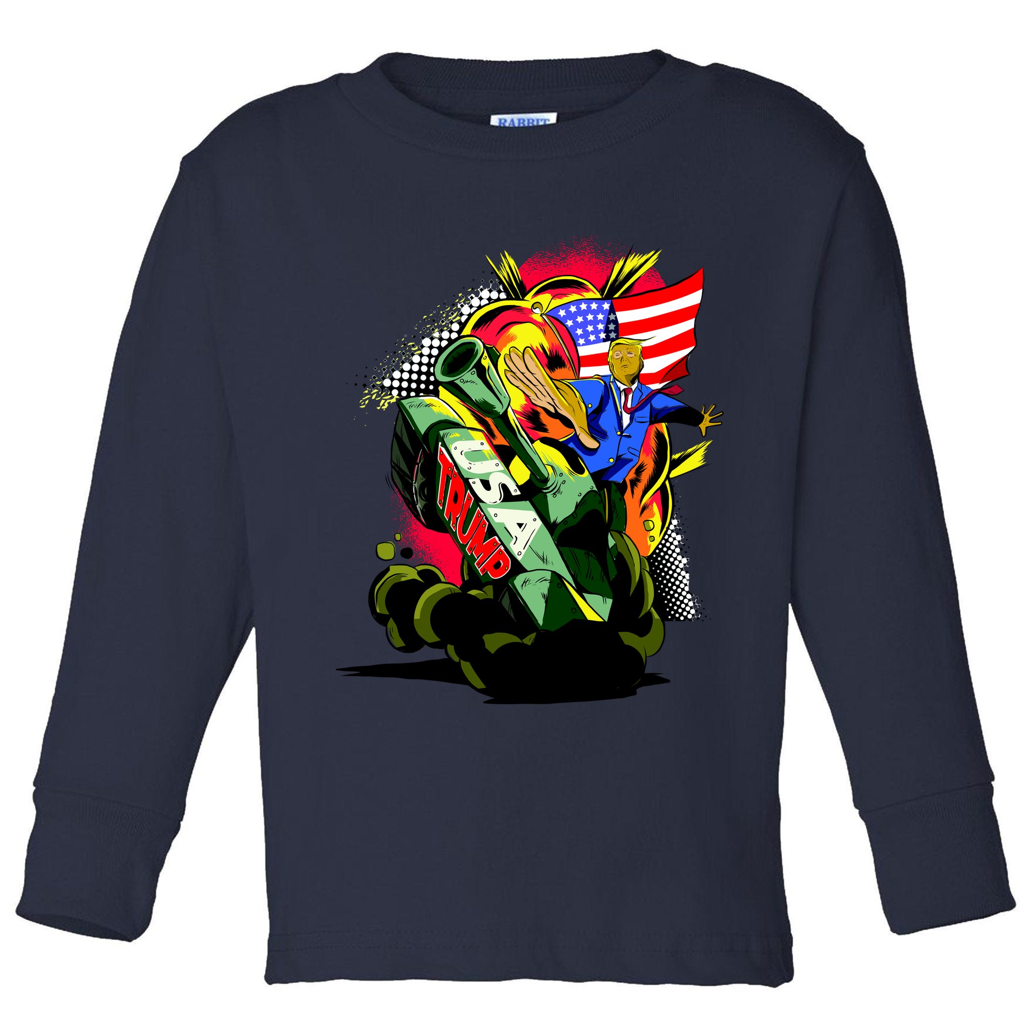 Donald Trump USA Army Tank 2020 President Toddler Long Sleeve Shirt