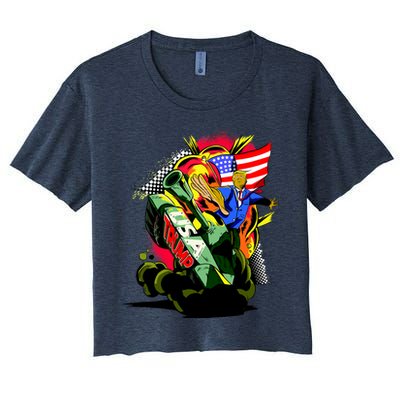 Donald Trump USA Army Tank 2020 President Crop Top