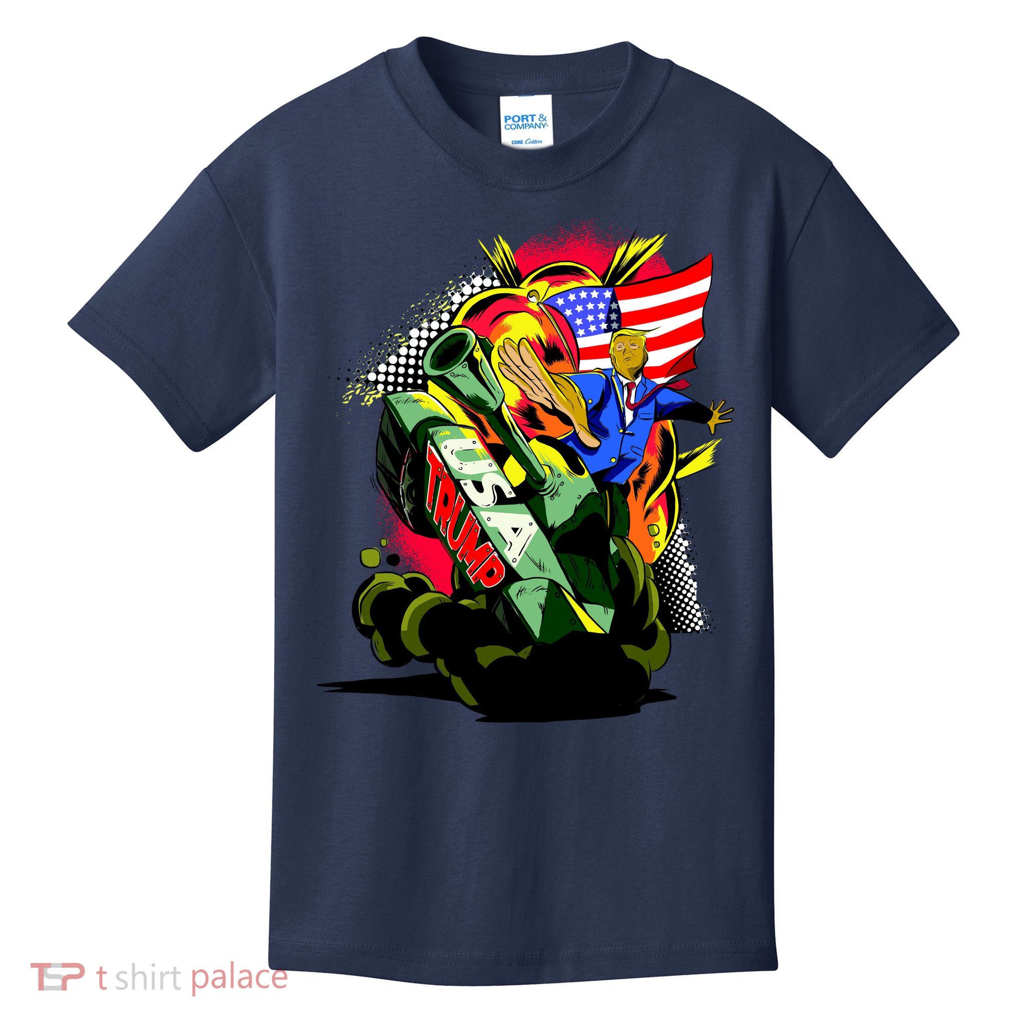 Donald Trump USA Army Tank 2020 President Kids T-Shirt