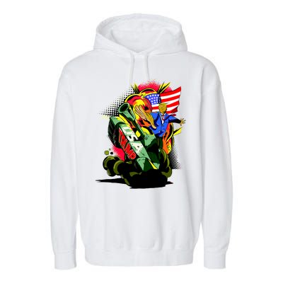 Donald Trump USA Army Tank 2020 President Garment-Dyed Fleece Hoodie