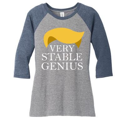 Donald Trump Very Stable Genius Women's Tri-Blend 3/4-Sleeve Raglan Shirt