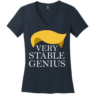 Donald Trump Very Stable Genius Women's V-Neck T-Shirt